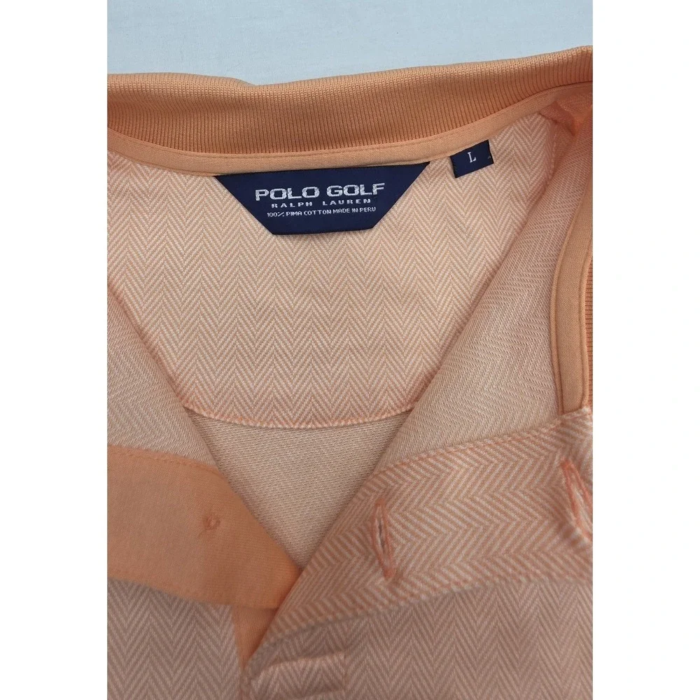 Polo Golf Ralph Lauren Men's Peach 100% Pima Cotton Polo Size Large